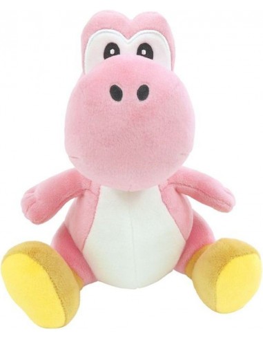 5866-Peluches - Peluche Super Mario Yoshi Rosa 20 cm-3760259930035
