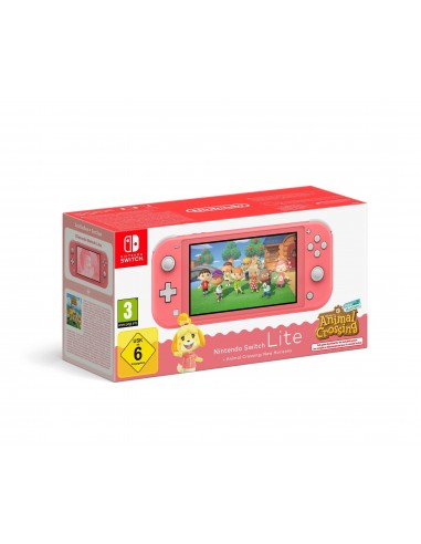 18219-Switch - Nintendo Switch Consola  Lite Coral + Animal Crossing New Horizons-0045496546120