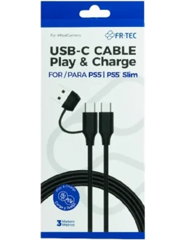 18454-PS5 - USB-C Cable Play & Charge 3m FR-TEC -8436563093944