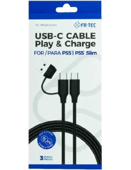 -18454-PS5 - USB-C Cable Play & Charge 3m FR-TEC -8436563093944