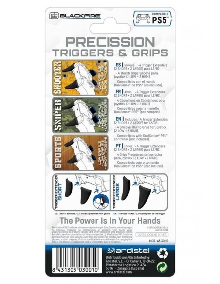 -18226-PS5 - Mando Blackfire 8In1 Precission Triggers & Grips Kit-8431305030010