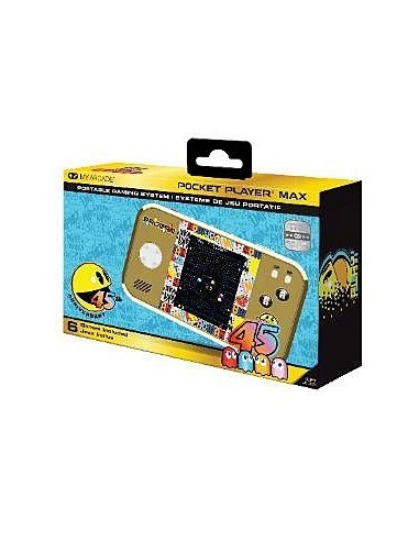 18343-Retro - Pocket Player Max Pac-Man 45Th Anniversary Portable Gaming System-0845620071654