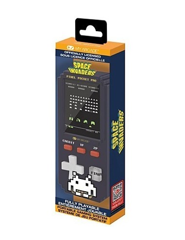18340-Retro - Pixel Pocket Pro Space Invaders Portable Gaming System-0845620071333