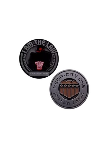 -18004-Merchandising - Réplica Moneda Mega-City One 2000 AD Juez Dredd Edición Limitada Fanattik-5060948297066