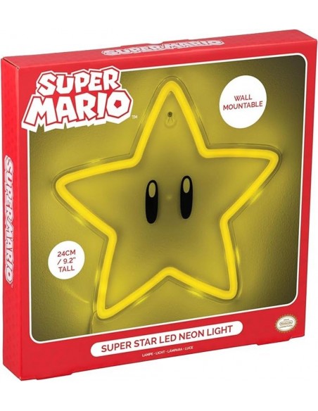 -18545-Merchandising - Super Mario Lámpara Led Para Pared Estrella-5056577757736