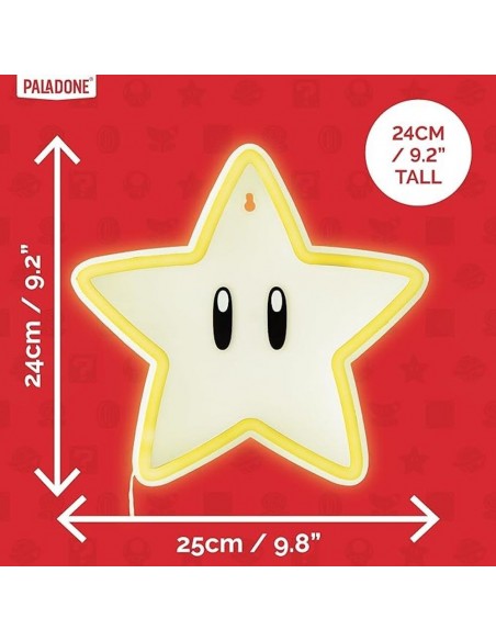 -18545-Merchandising - Super Mario Lámpara Led Para Pared Estrella-5056577757736