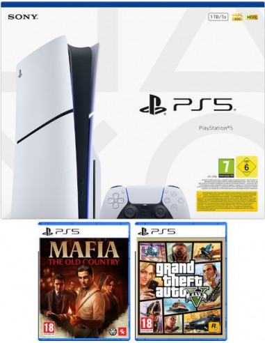 18552-PS5 - Consola PS5 Standard Chassis E + Mafia + Gta V-8431305035329