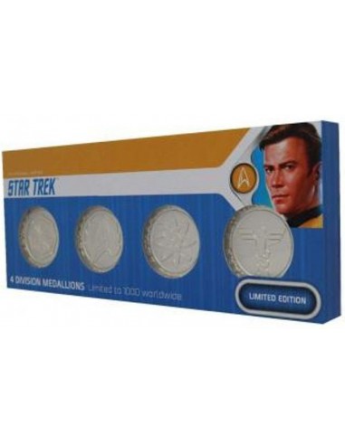 18622-Merchandising - Star Trek Limited Edition .999 Silver Plated Starfleet Divisions Medallion Collection -5060662465864