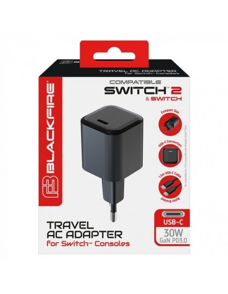-18804-Switch 2 - Blackfire Travel Ac Adaptor Usbc 30W Multi Switch2 -8431305034957