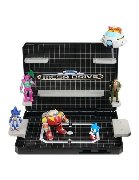 -18978-Figuras - Console Heroes - MEGA DRIVE Console BOSS Level & Sonic 1-0990311800201