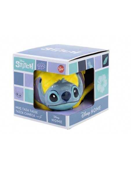 -19725-Merchandising - Stitch - Taza Cerámica 3D 190 Ml En Caja Regalo Pineapple-8412497787609