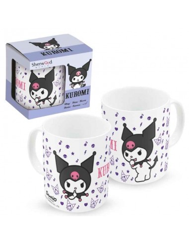 19708-Merchandising - Kuromi - Taza De 325 Ml Blanca-8412497883585