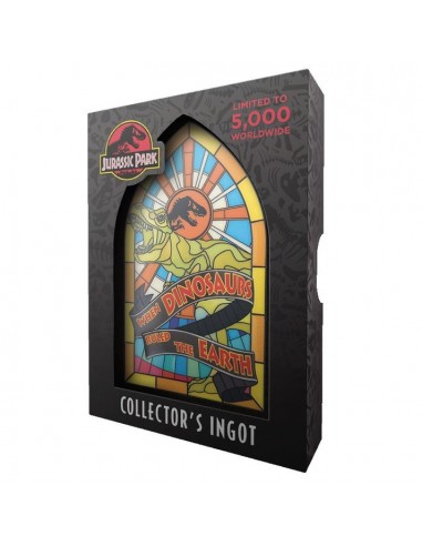 19629-Merchandising - Lingote Jurassic Park Stained Glass Style Edición Limitada Fanattik-5060948299992