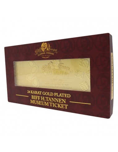 19602-Merchandising - Back to the Future Limited Edition 24k Gold Plated Biff Tannen Museum Entrance Ticket-5060662467073
