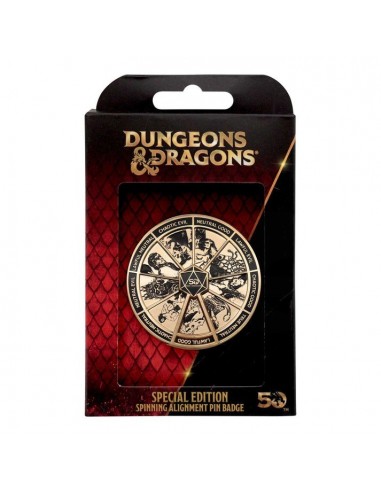 19578-Merchandising - Dungeons & Dragons Gold Coloured Alignment Spinner Pin Badge-5060948296106