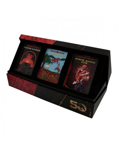 19577-Merchandising - Dungeons & Dragons 50th Anniversary 1st Edition Book Cover Ingot Set-5060948294300