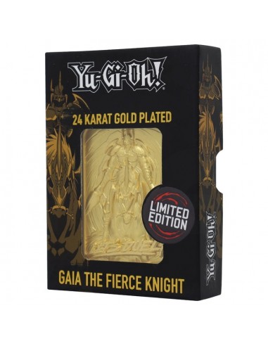 19565-Merchandising - Yu-Gi-Oh! Limited Edition 24k Gold Plated Gaia the Fierce Knight Metal Card-5060662468308