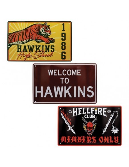 -19551-Merchandising - Stranger Things Set of 3 Tin Signs-5060948293969