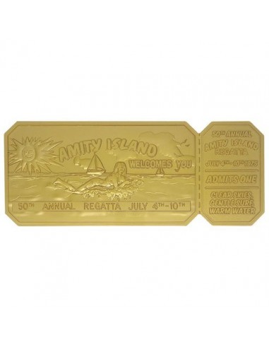 19537-Merchandising - Jaws 50th Anniversary 24k Gold Plated Regatta Ticket-5060948297363