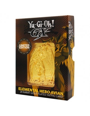 19536-Merchandising - Yu-Gi-Oh! GX Elemental Hero Avian 24K Gold Plated Ingot-5060948292801