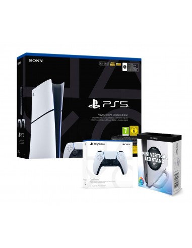 19737-PS5 - Consola PS5 Standard Chassis E Digital + Mando Dualsense White V2 + Mini Vertical LED-9509516447268