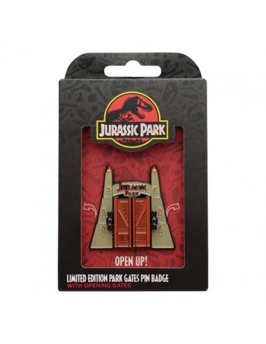 19508-Merchandising - Jurassic Park Gates Hinged Pin Badge-5060948297844