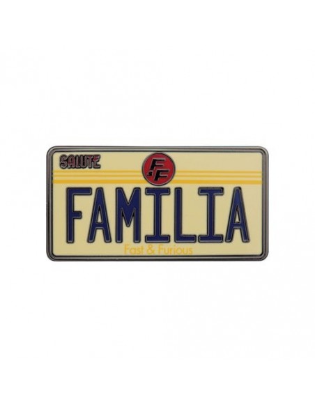 -19498-Merchandising - Fast & Furious Familia License Plate Pin Badge-5060948297431