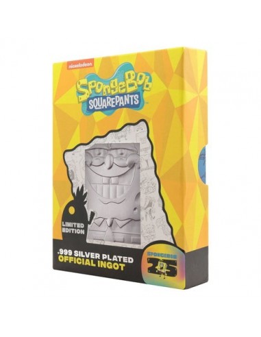 19497-Merchandising - SpongeBob SquarePants 25th Anniversary .999 Silver Plated Ingot-5060948296137