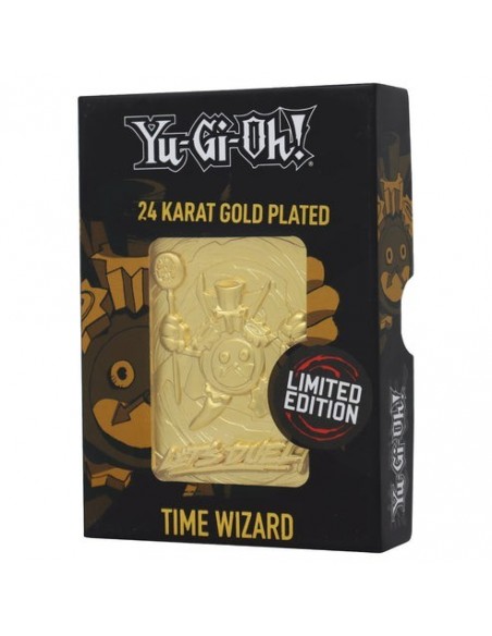 -19477-Merchandising - Yu-Gi-Oh! Limited Edition 24k Gold Plated Time Wizard Metal Card-5060662468124