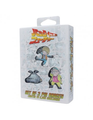 19466-Merchandising - Back to the Future Limited Edition Japanese Style Triple Pin Badge Set-5060948290524