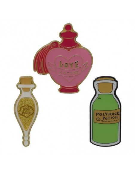 -19449-Merchandising - Harry Potter Limited Edition Potions Triple Pin Badge Set-5060662468155