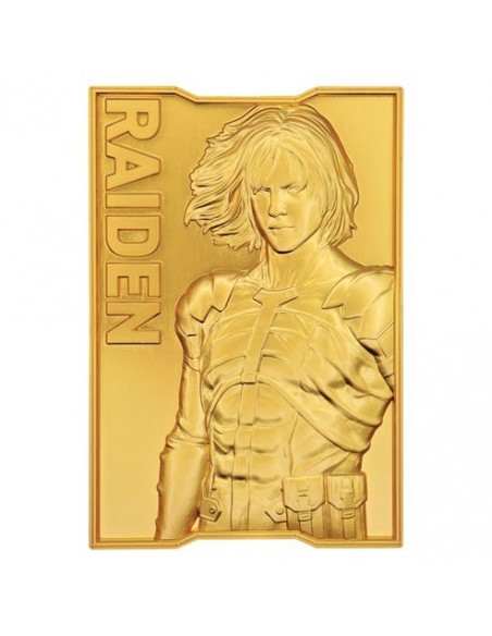 -20084-Merchandising - Lingote Raiden Metal Gear 2 24k Gold Plated Edición Limitada Fanattik-5060948298087
