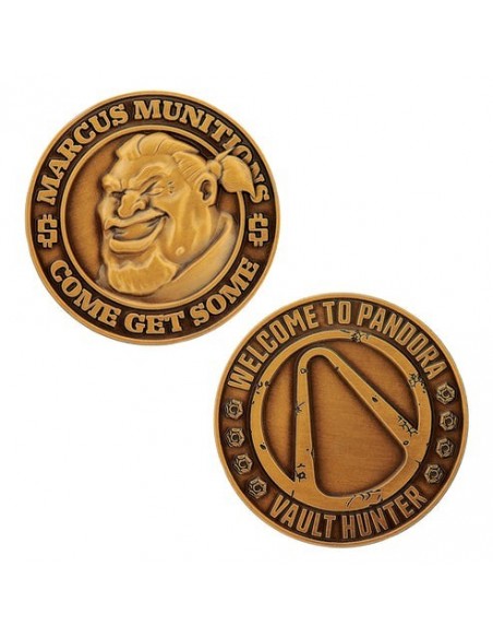 -20069-Merchandising - Réplica Moneda Marcus Munitions Borderlands Fanattik Edición Limitada-0840316425988