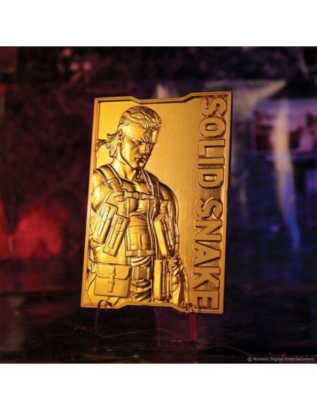 -20054-Merchandising - Lingote Solid Snake Metal Gear 2 24k Gold Plated Edición Limitada Fanattik-5060948298094