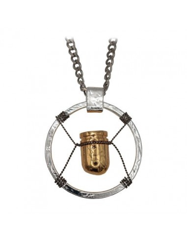 20330-Merchandising - Collar Metal V's Bullet Cyberpunk 2077 Gold & Silver Plated Fanattik-0840316440691