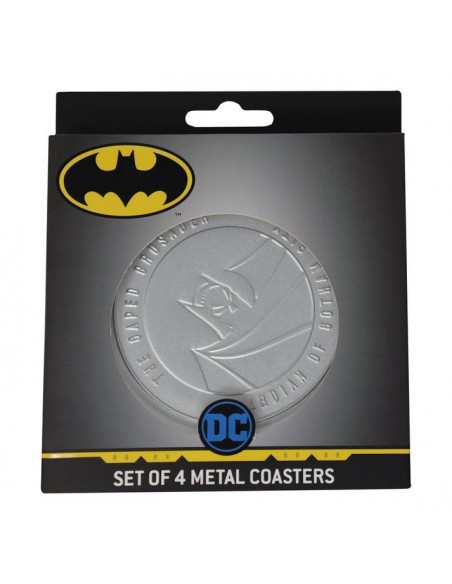 -20563-Merchandising - DC Comics Batman Set of 4 Embossed Metal Coasters-5060662464744