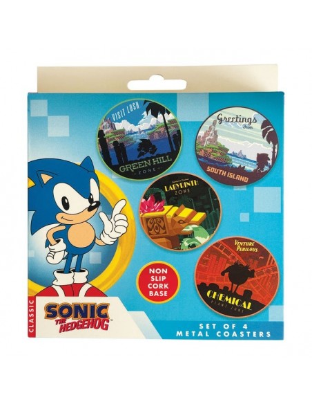 -20537-Merchandising - Set 4 Posavasos Pantallas Sonic The Hedgehog Fanattik-5060948298674