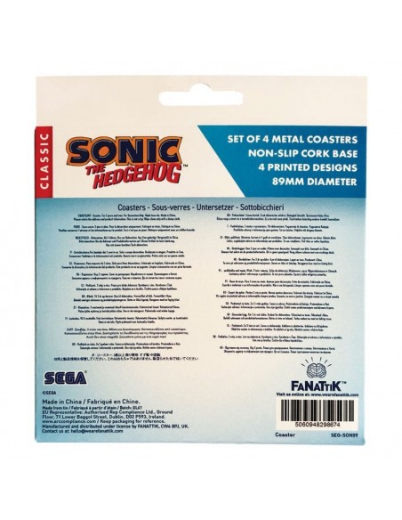-20537-Merchandising - Set 4 Posavasos Pantallas Sonic The Hedgehog Fanattik-5060948298674