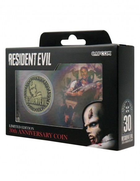 -20657-Merchandising - Resident Evil - 30th Anniversary Presentation Coin - Antique Brass Edition-5061114761039