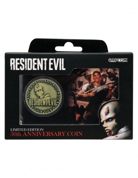 -20657-Merchandising - Resident Evil - 30th Anniversary Presentation Coin - Antique Brass Edition-5061114761039