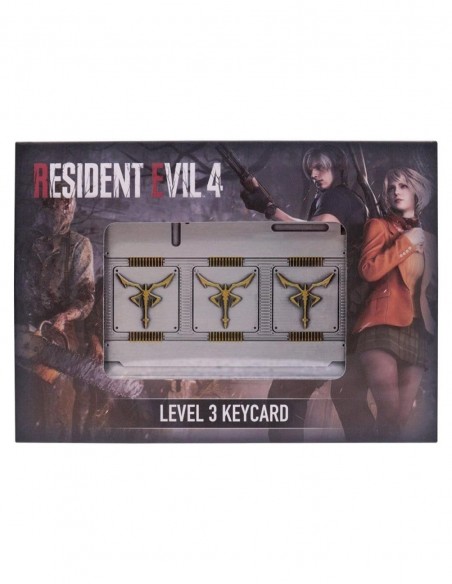 -20665-Merchandising - Set de 3 Réplicas Level 3 Keycards Resident Evil 4 Edición Limitada Fanattik-5060948295963