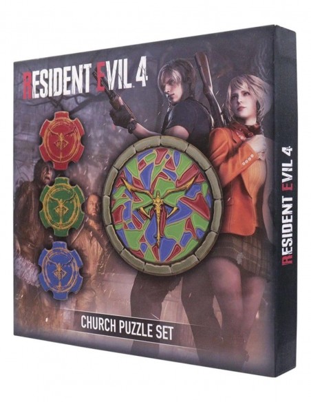 -20654-Merchandising - Réplica Church Puzzle Medallion Set Resident Evil 4  Edición Limitada Fanattik-5060948298025