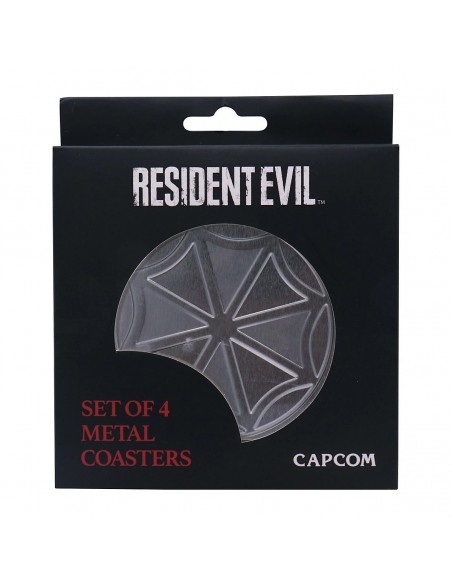 -16273-Merchandising - Resident Evil Set of 4 Embossed Metal Coasters-5060662462047