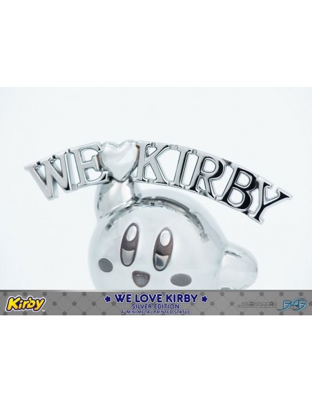 -16462-Figuras - Figura Kirby Estatua Metal We Love Kirby 10cm (Edicion Plata)-5060316624371