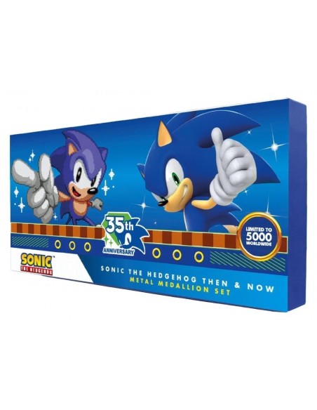 -20727-Merchandising - Sonic the Hedgehog – 35th Anniversary Limited Edition Then & Now Medallion Set-5060948298728