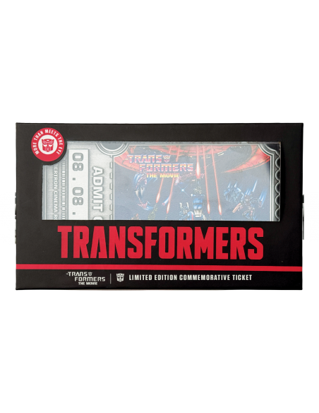 -20856-Merchandising - Transformers: The Movie – Limited Edition 40th Anniversary Metal Replica Movie Ticket-5061114760940