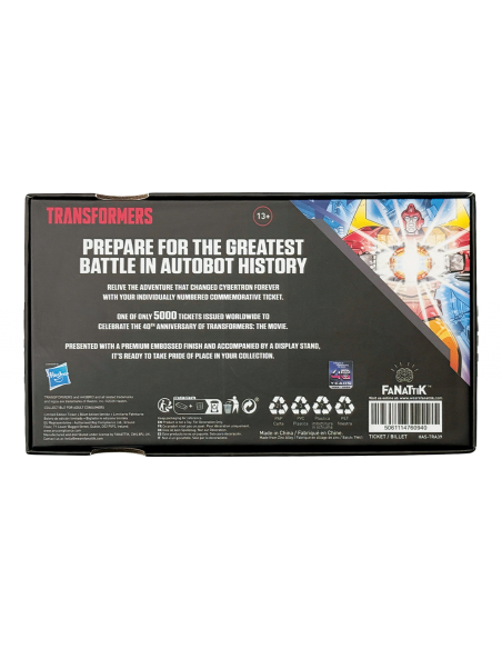 -20856-Merchandising - Transformers: The Movie – Limited Edition 40th Anniversary Metal Replica Movie Ticket-5061114760940