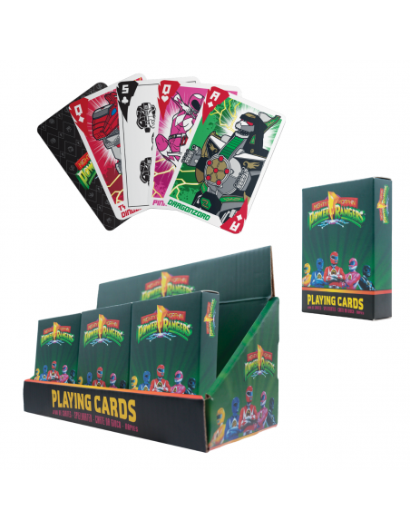 -21150-Merchandising - Power Rangers – Playing Cards CDU of 12 Packs CDU-5061114761145