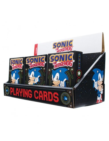 21145-Merchandising - Sonic the Hedgehog – Playing Cards CDU Containing 12 Packs-5060948298643