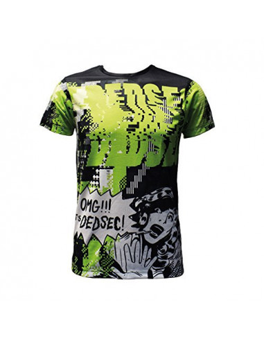 3368-Apparel - Camiseta Verde/Acido Watch Dogs 2: Dedsec T-S-0747180363814